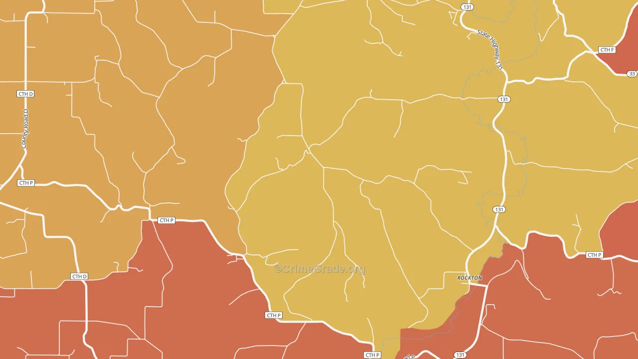 Rockton, WI Map of Robbery Rates