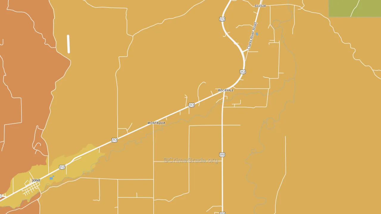 Rockvale, MT Map of Robbery Rates