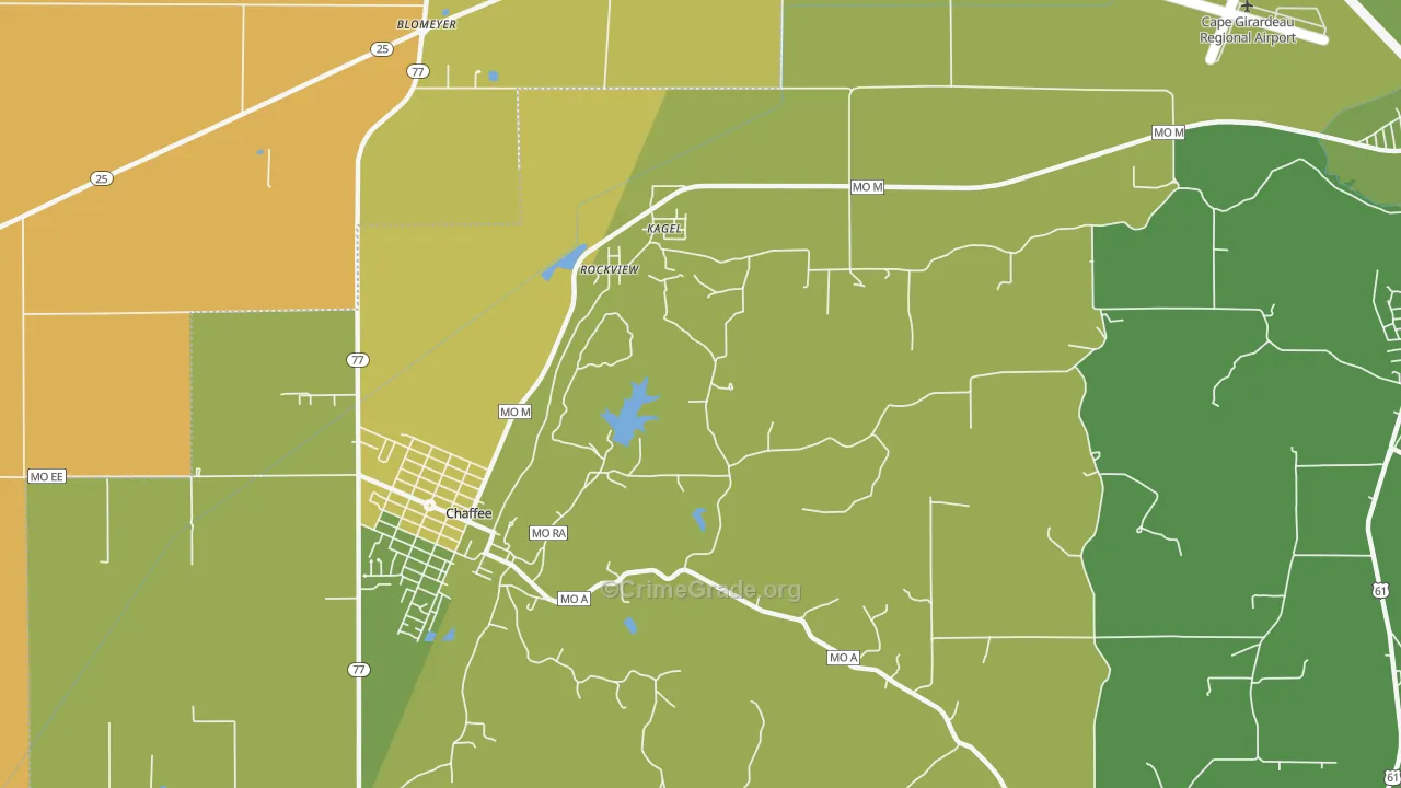 Rockview, MO Map of Robbery Rates