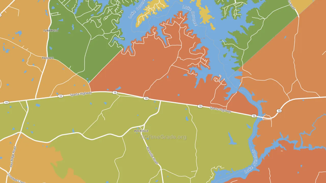 Rockville, GA Map of Robbery Rates