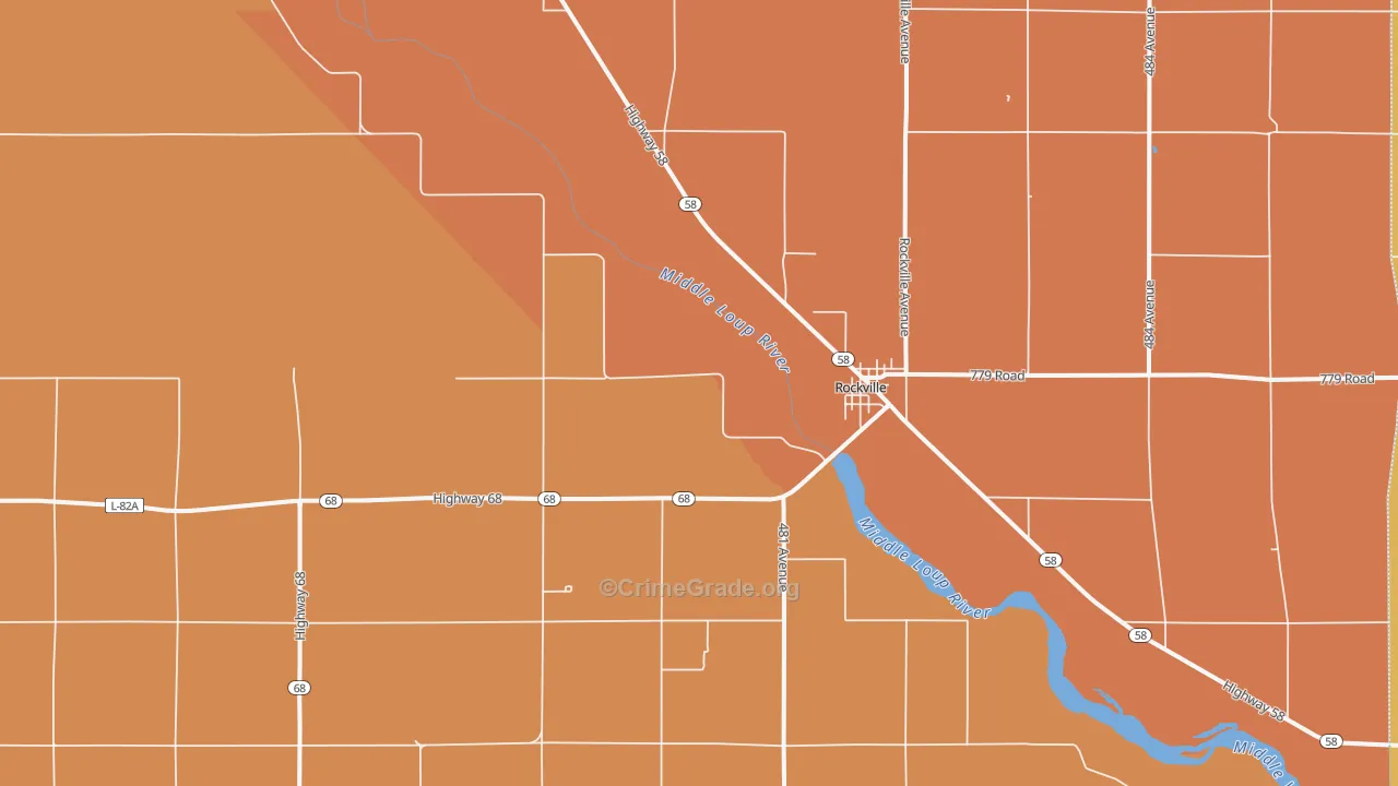 Rockville, NE Map of Robbery Rates