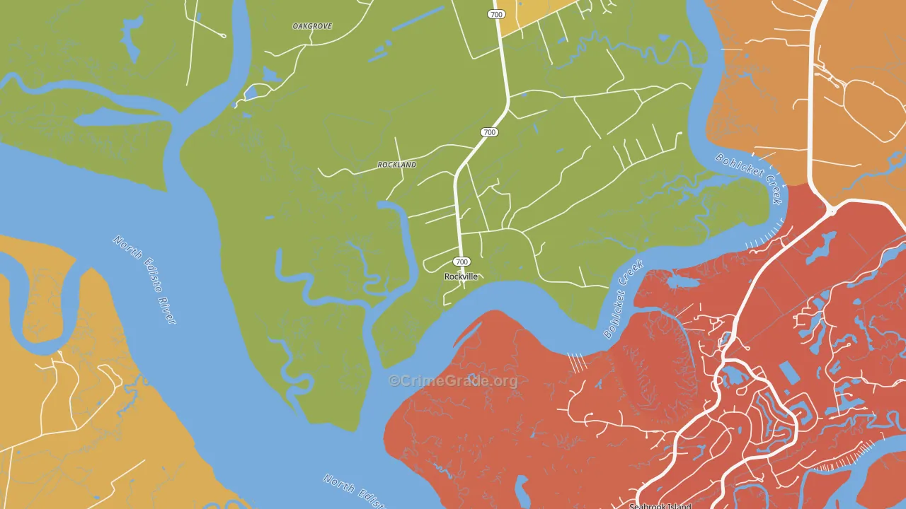 Rockville, SC Map of Robbery Rates