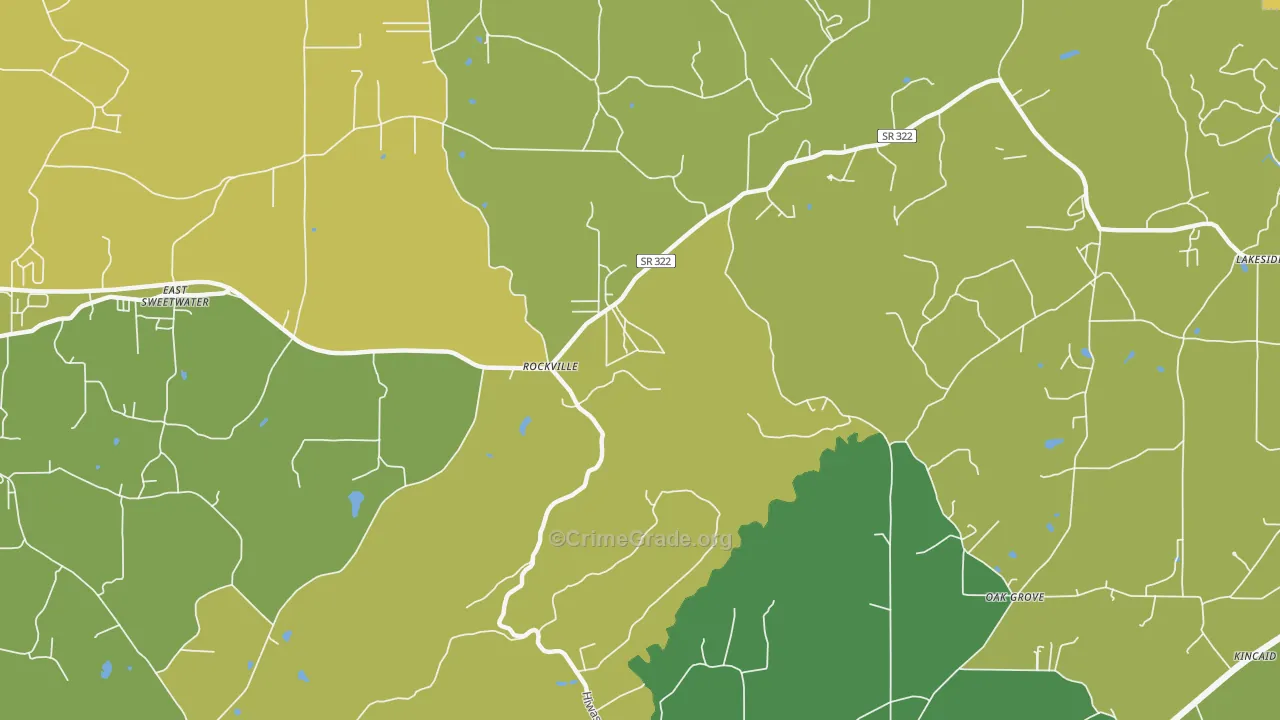 Rockville, TN Map of Robbery Rates