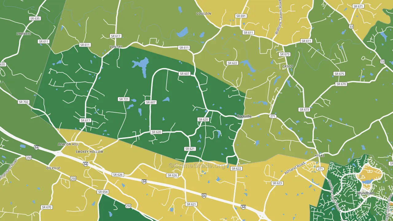 Rockville, VA Map of Robbery Rates