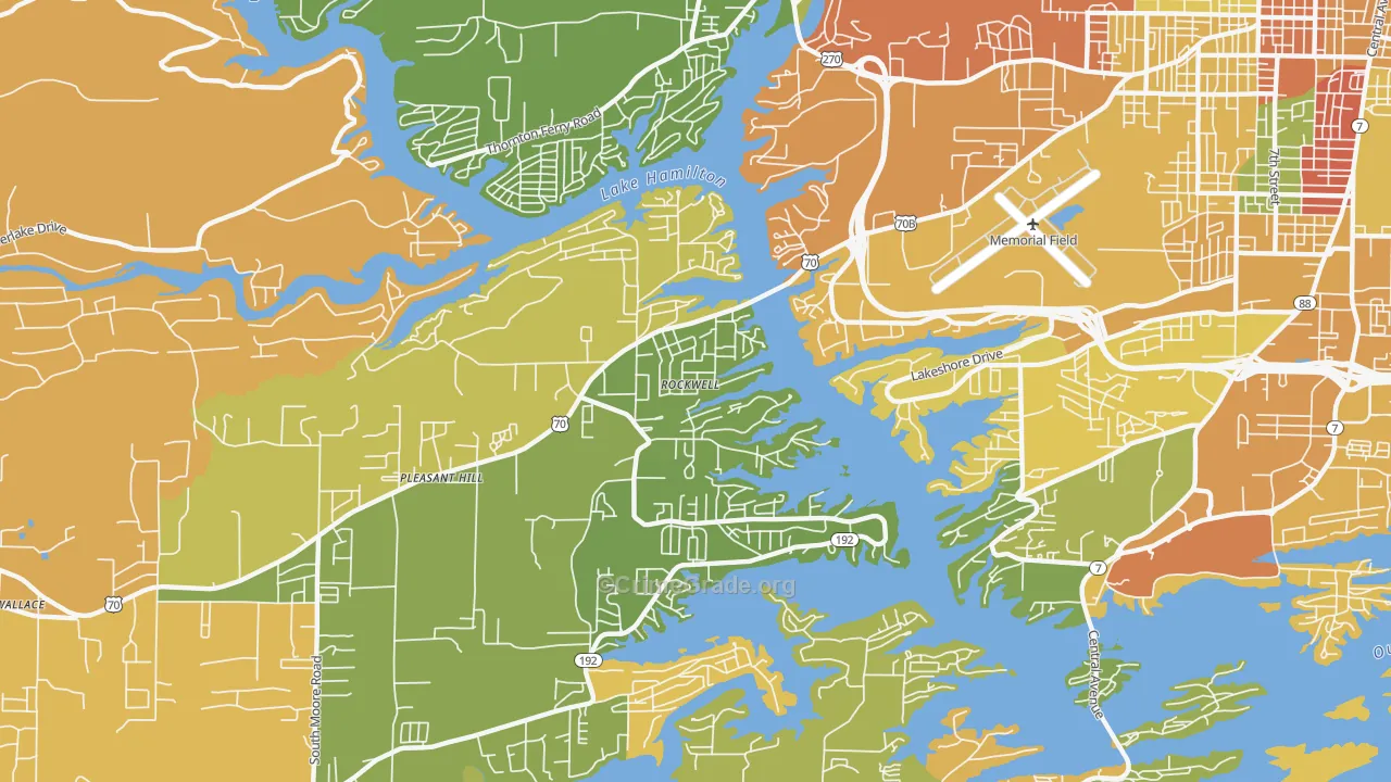 Rockwell, AR Map of Robbery Rates