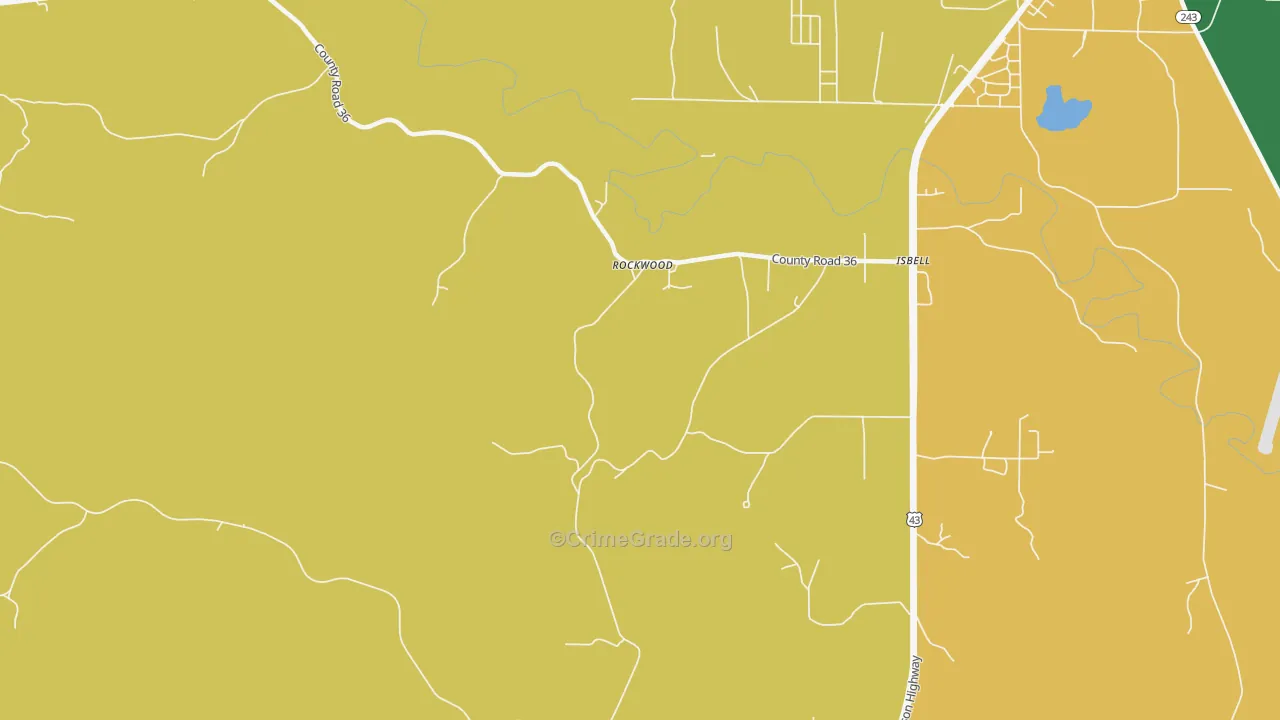 Rockwood, AL Map of Robbery Rates