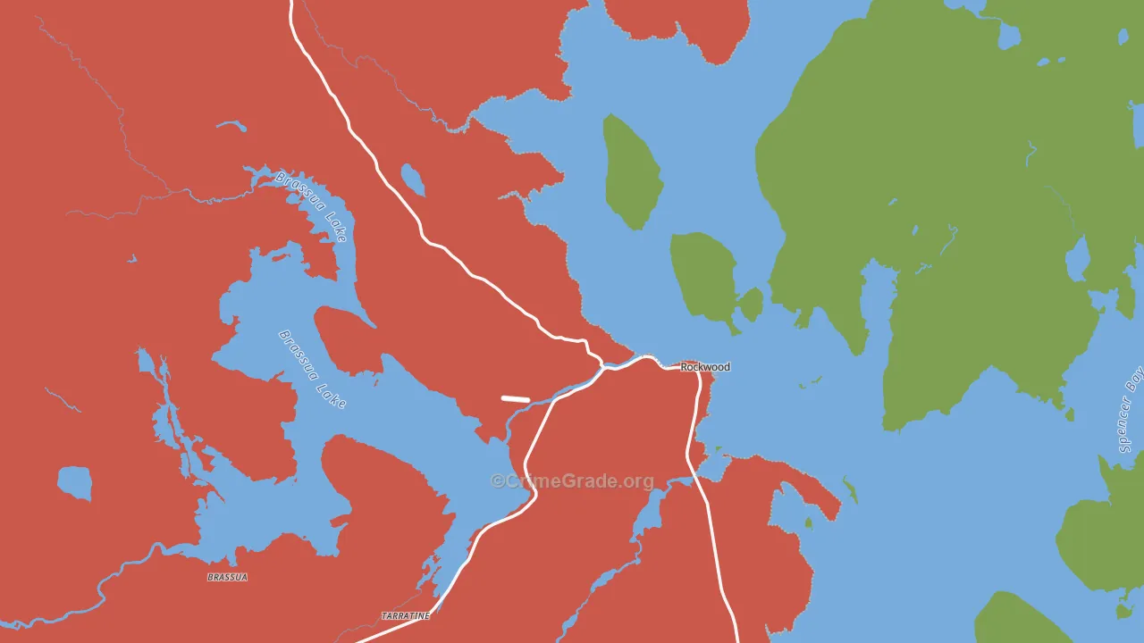 Rockwood, ME Map of Robbery Rates