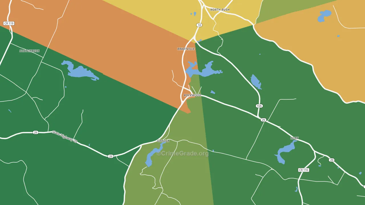 Rockwood, NY Map of Robbery Rates