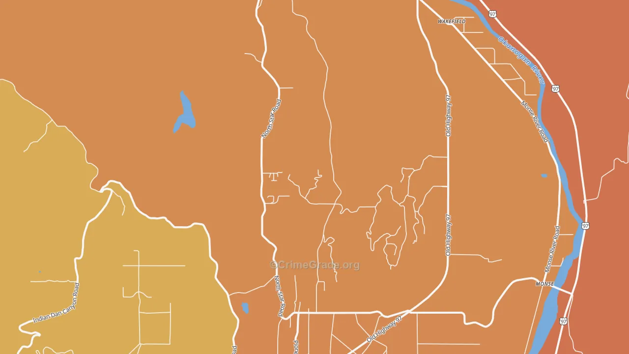 Rocky Butte, WA Map of Robbery Rates
