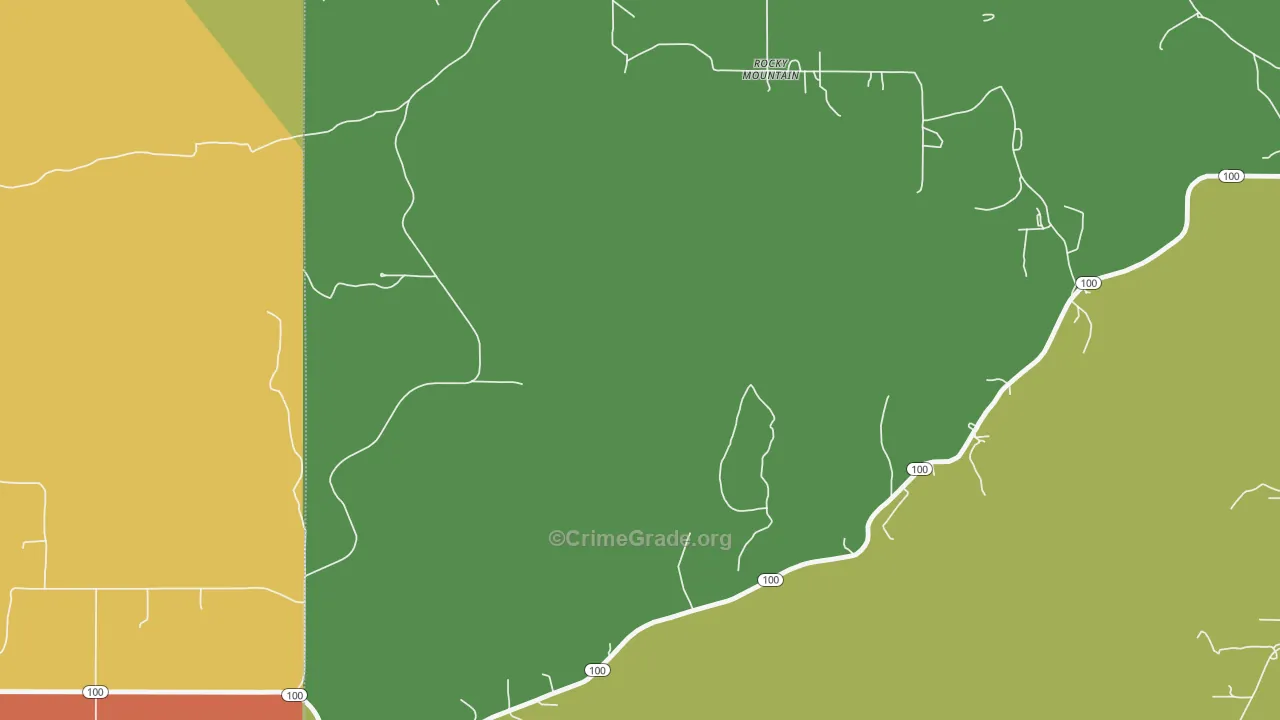 Rocky Mountain, OK Map of Robbery Rates