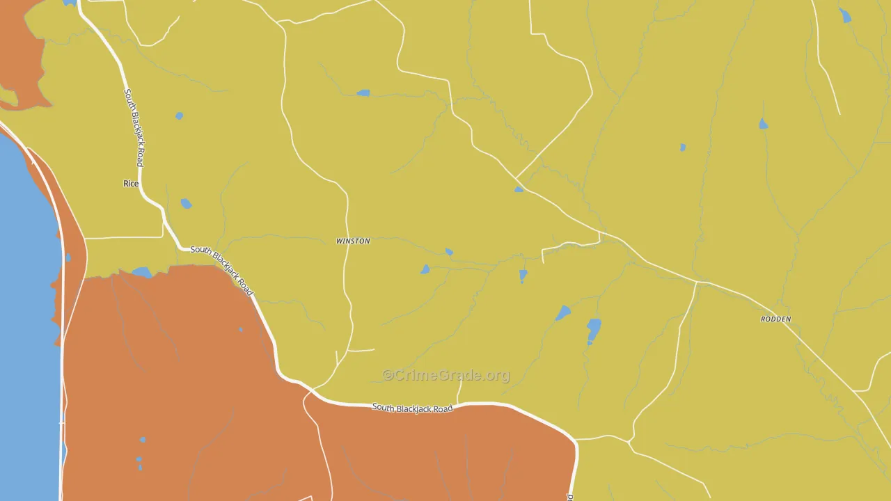 Rodden, IL Map of Robbery Rates