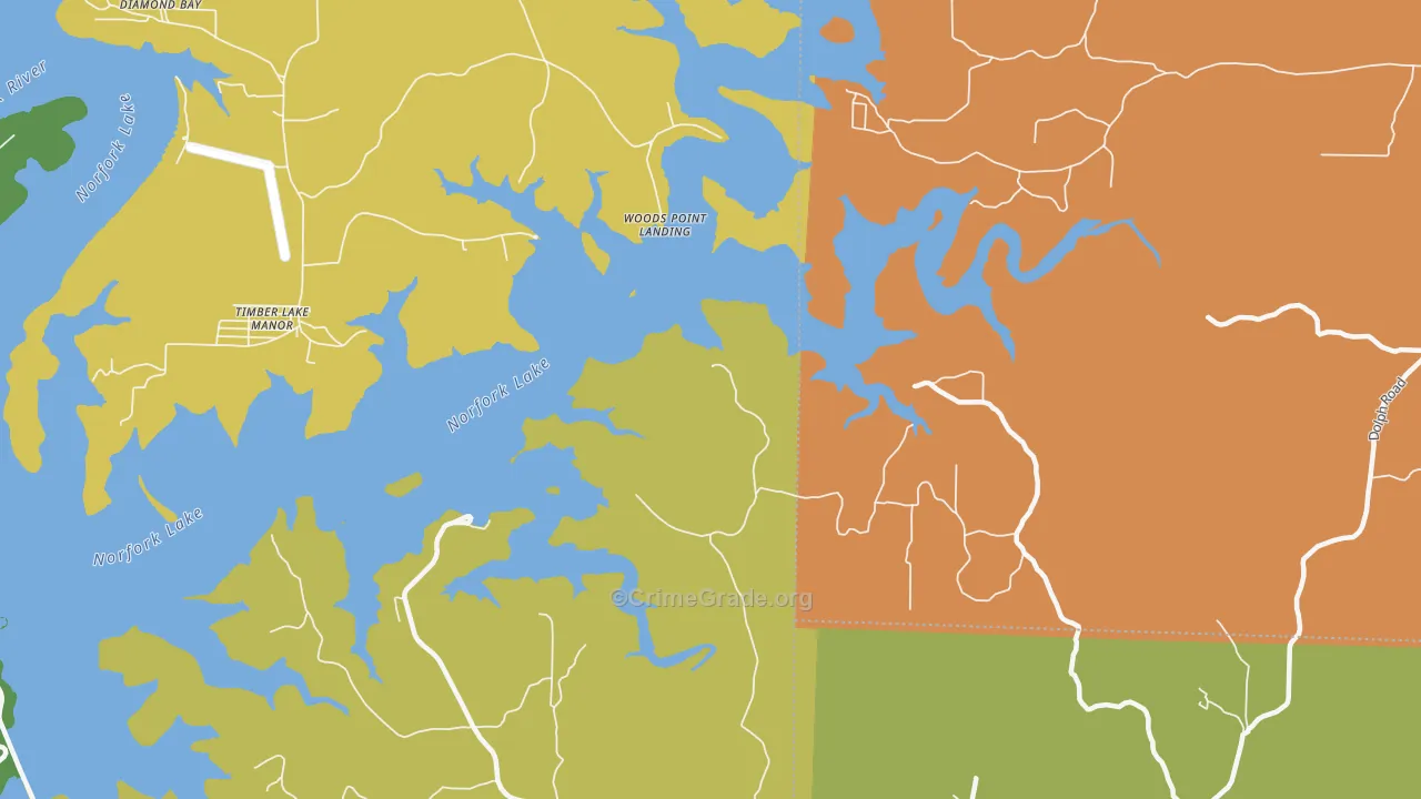 Rodney, AR Map of Robbery Rates