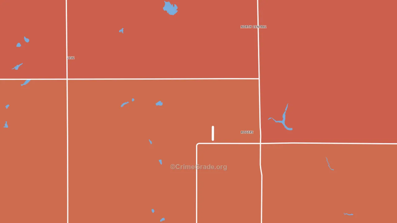 Rogers, ND Map of Robbery Rates