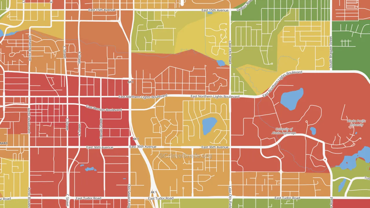 Rogers Park, Anchorage, AK Map of Robbery Rates