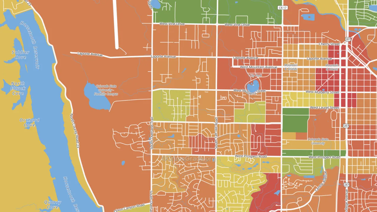 Rogers Park, Fort Collins, CO Map of Robbery Rates
