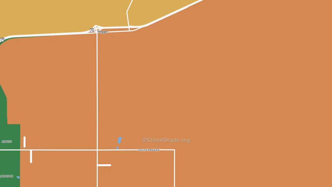 Roggen, CO Map of Robbery Rates