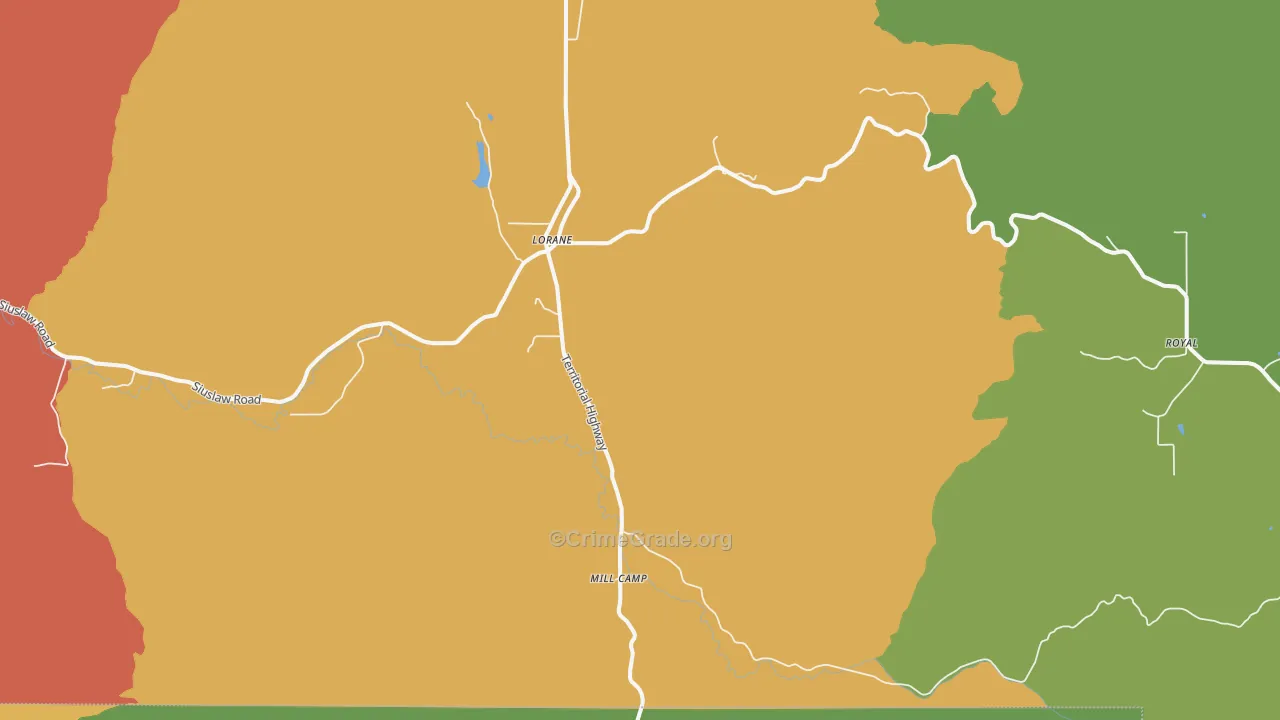 Rogue Elk, OR Map of Robbery Rates