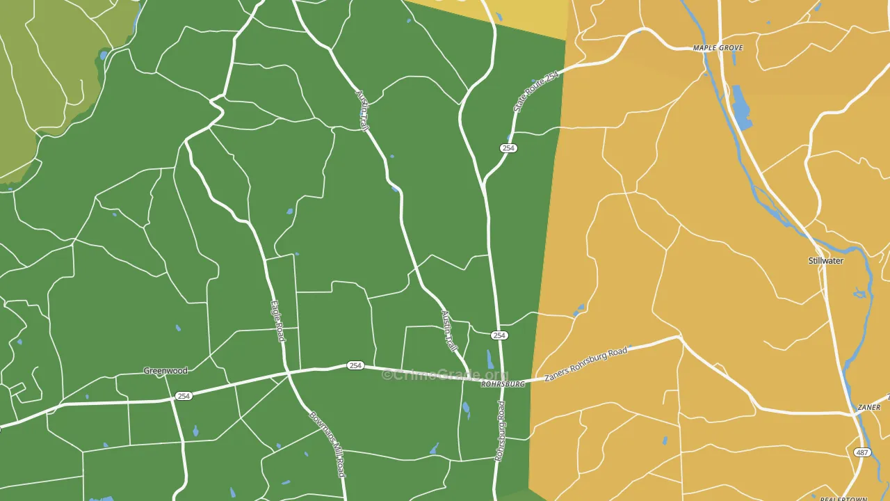 Rohrsburg, PA Map of Robbery Rates