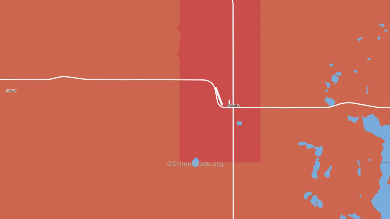 Rolette, ND Map of Robbery Rates