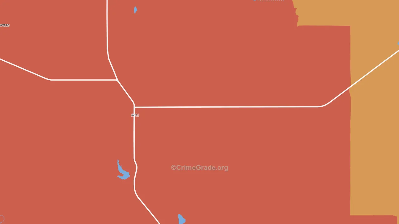 Roll, OK Map of Robbery Rates