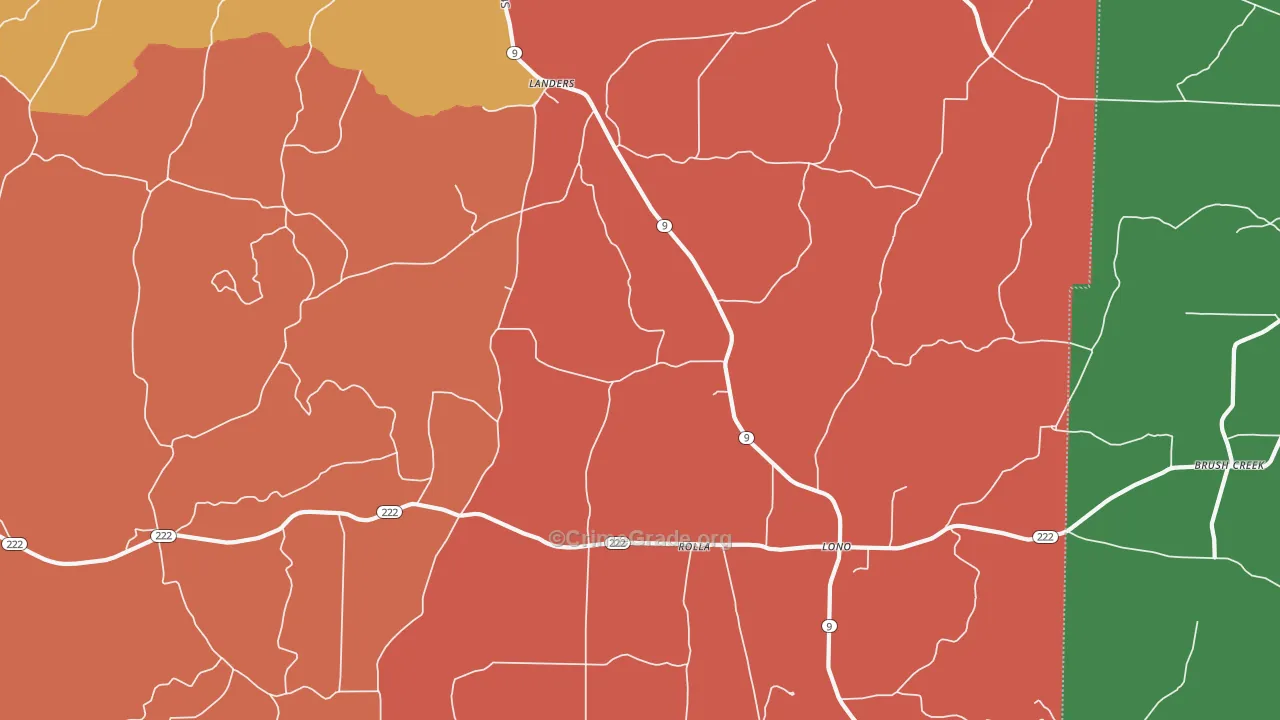 Rolla, AR Map of Robbery Rates