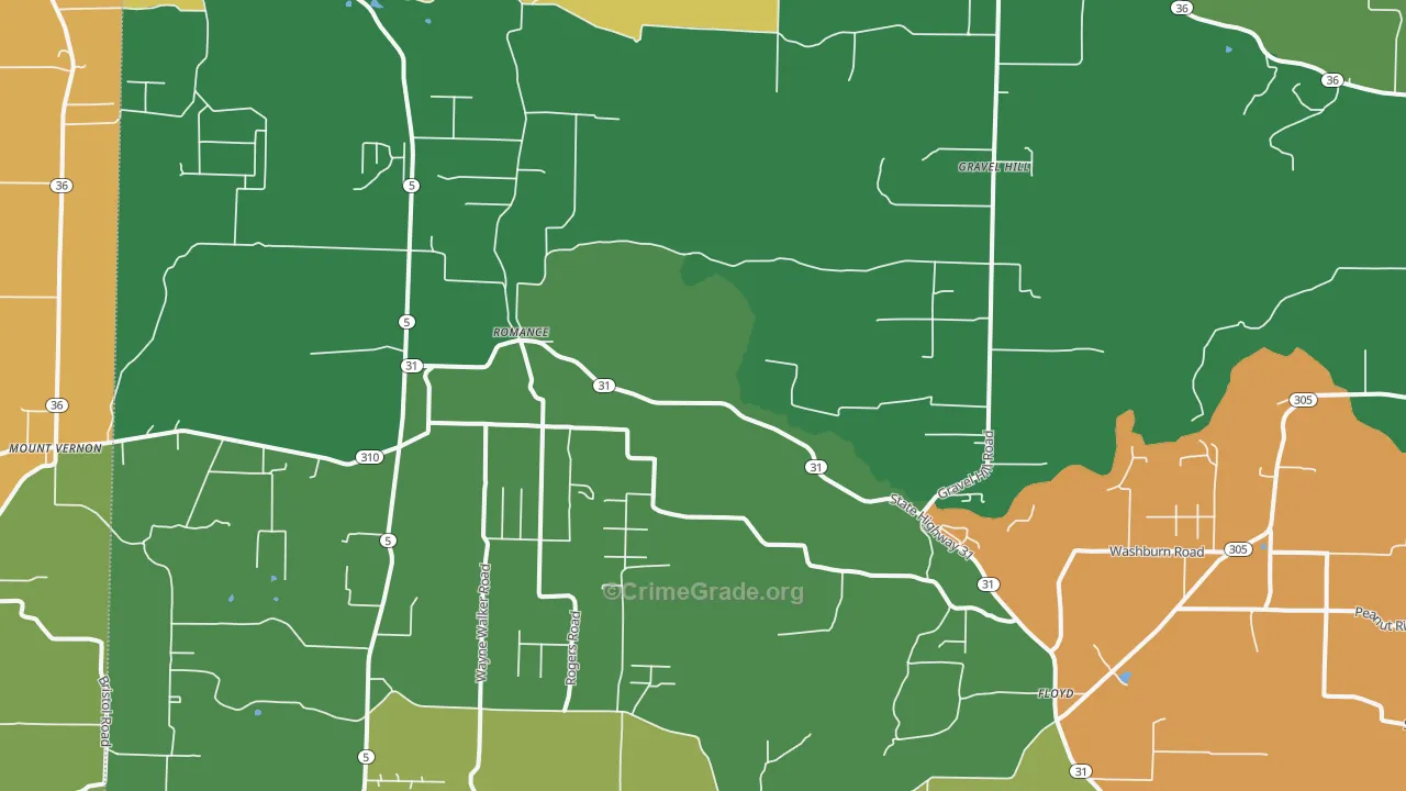 Romance, AR Map of Robbery Rates