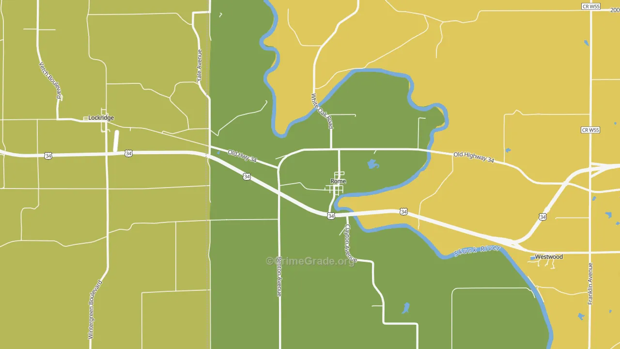 Rome, IA Map of Robbery Rates