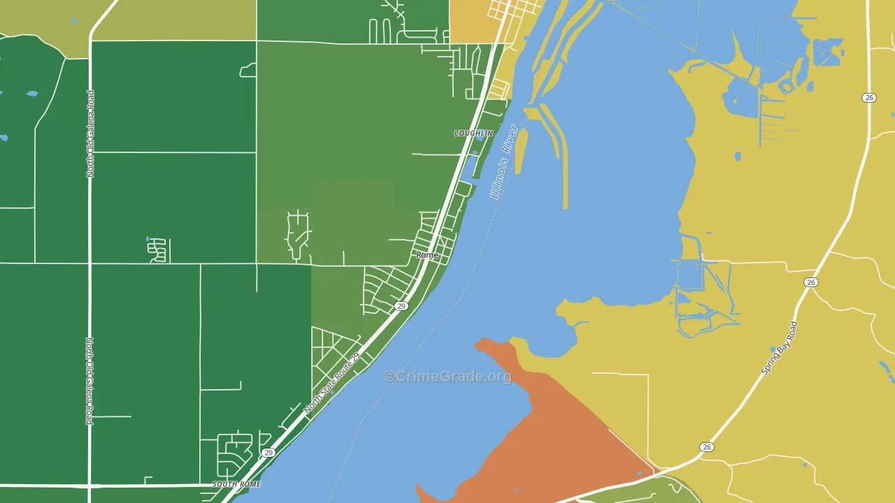 Rome, IL Map of Robbery Rates