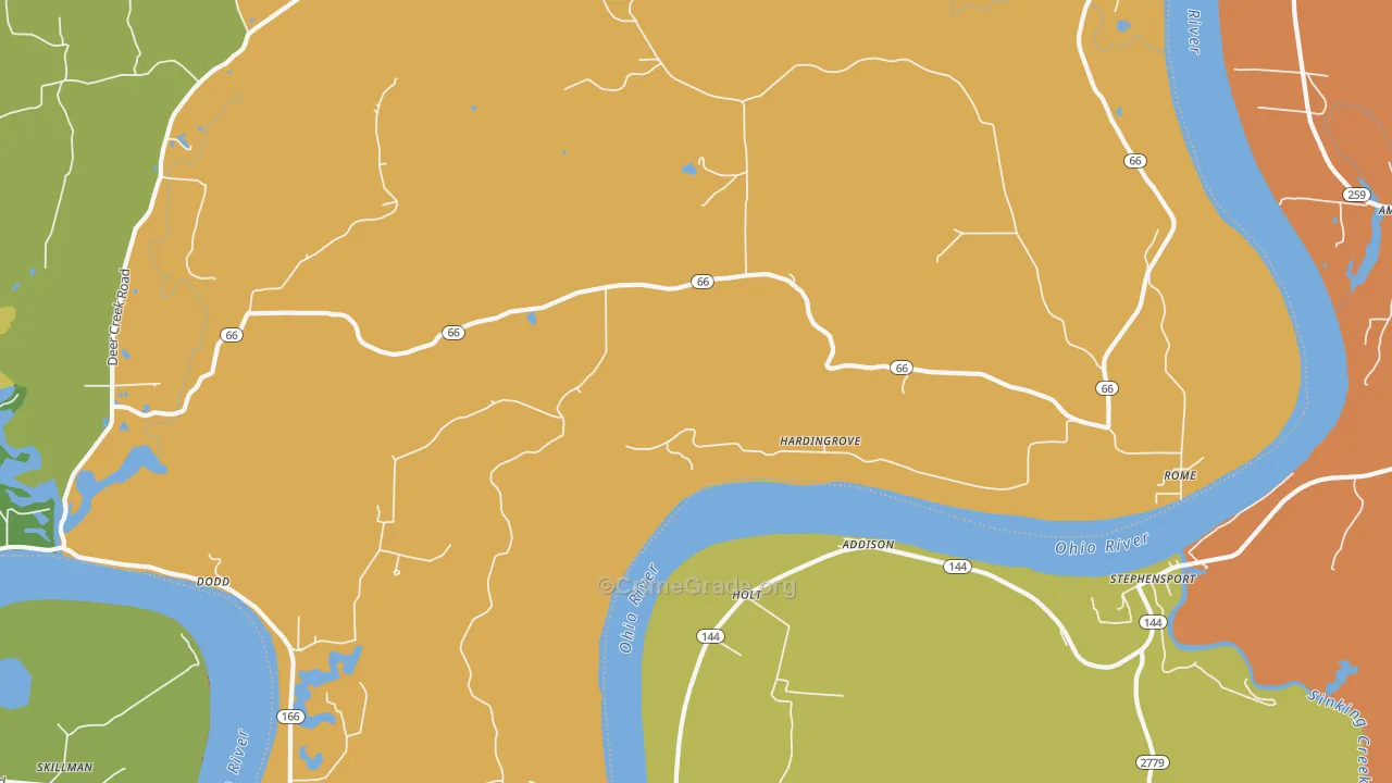 Rome, IN Map of Robbery Rates