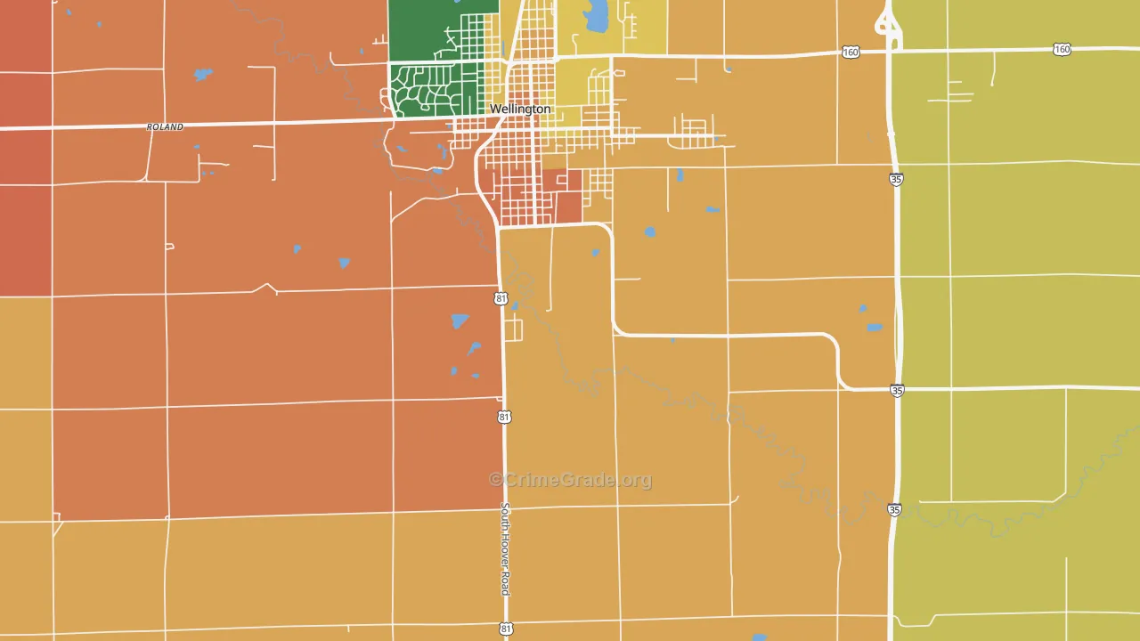Rome, KS Map of Robbery Rates