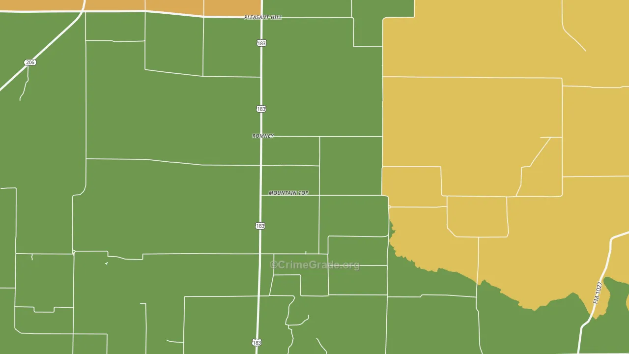 Romney, TX Map of Robbery Rates