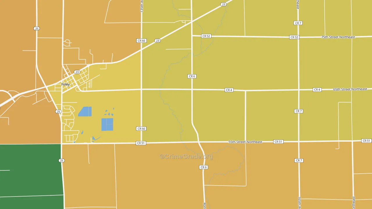 Ronneby, MN Map of Robbery Rates