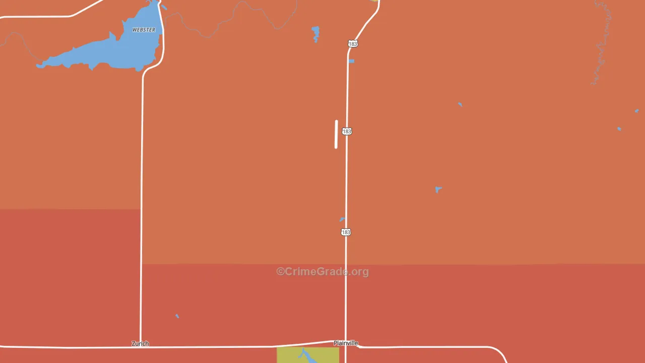 Rooks County, KS Map of Robbery Rates