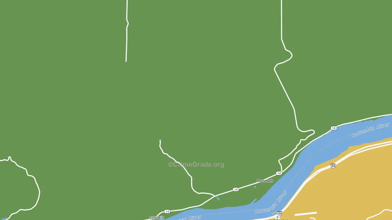 Roosevelt, WA Map of Robbery Rates