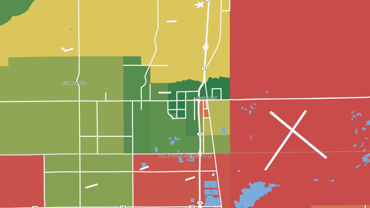 Rosamond, CA Map of Robbery Rates