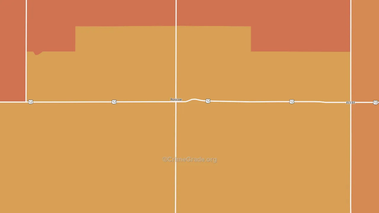 Roscoe, SD Map of Robbery Rates