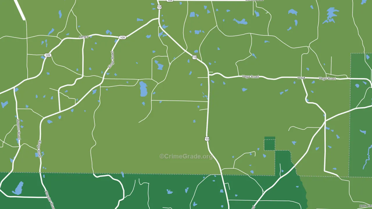 Rose Hill, GA Map of Robbery Rates