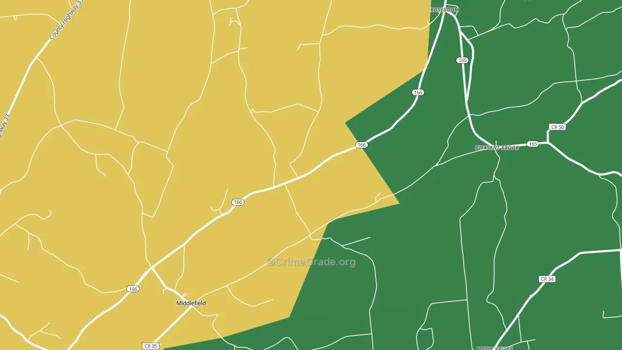 Roseboom, NY Map of Robbery Rates