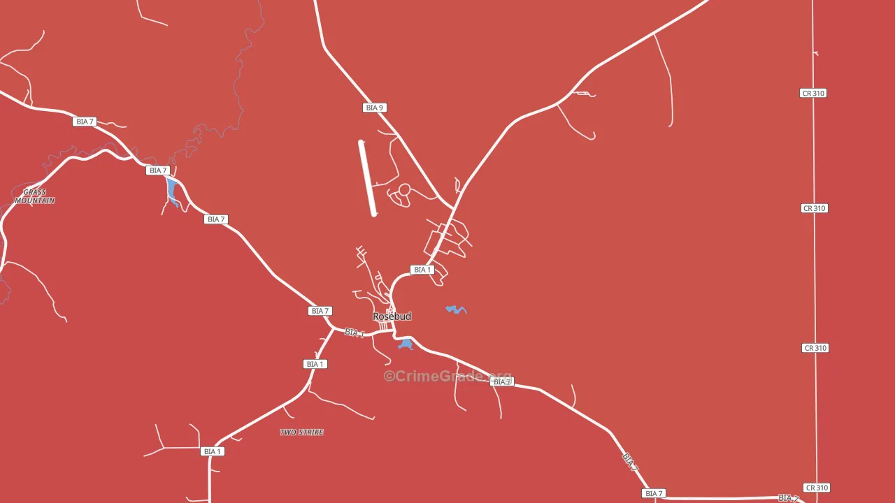 Rosebud, SD Map of Robbery Rates