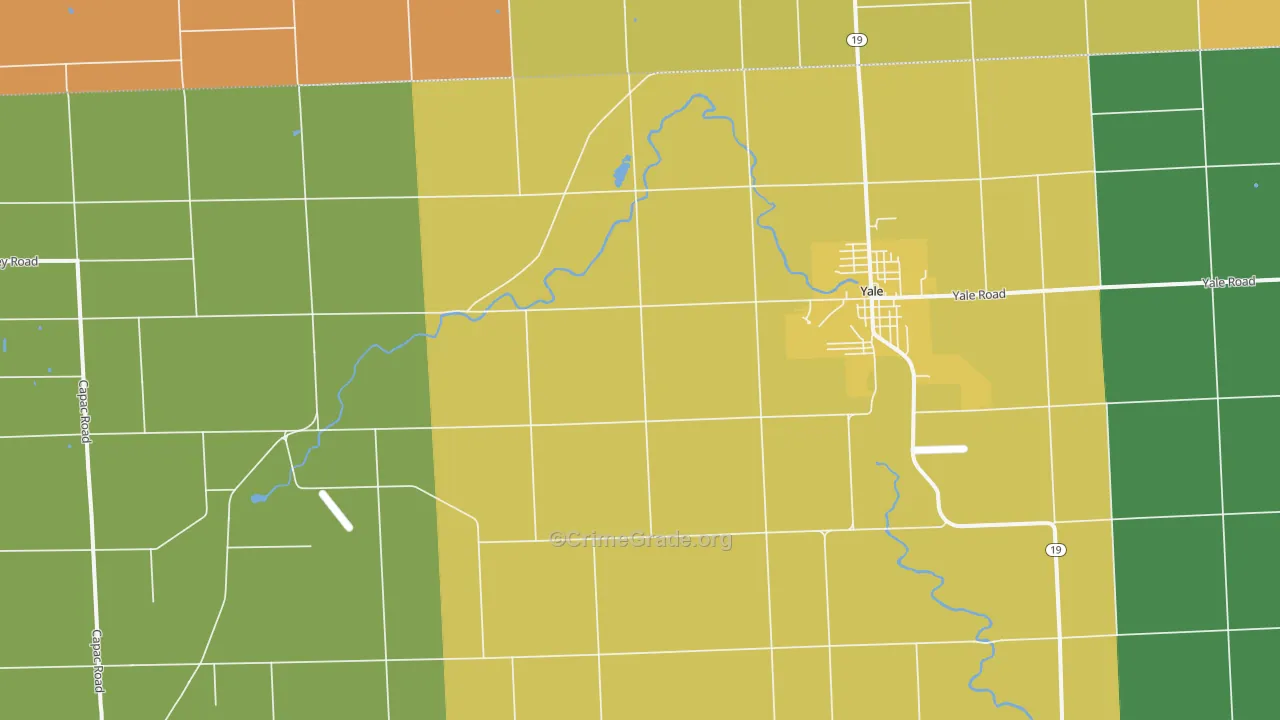 Roseburg, MI Map of Robbery Rates