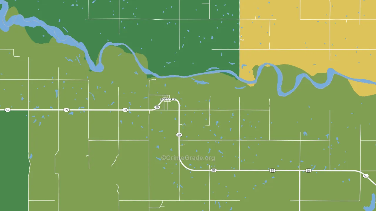 Rosedale, OK Map of Robbery Rates