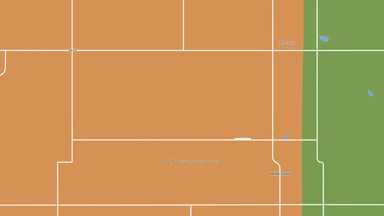 Roseglen, ND Map of Robbery Rates