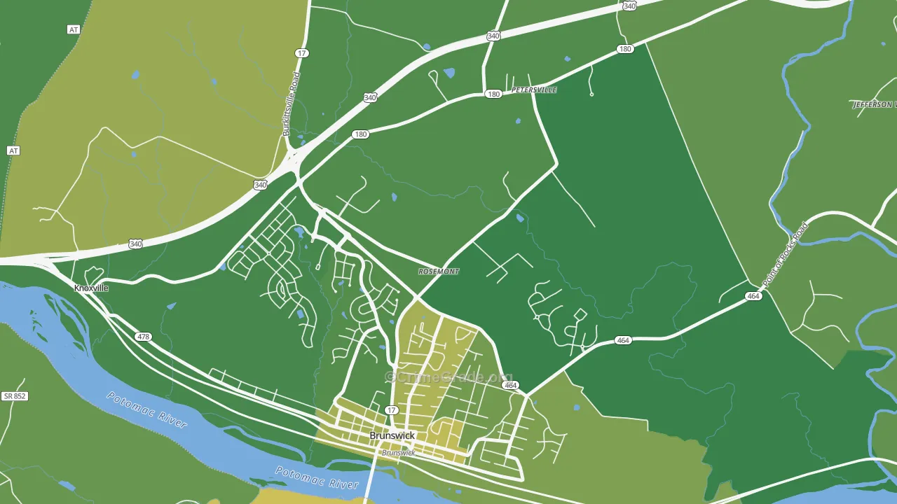 Rosemont, MD Map of Robbery Rates