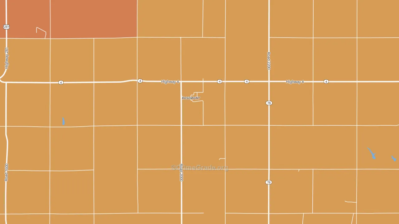 Rosemont, NE Map of Robbery Rates