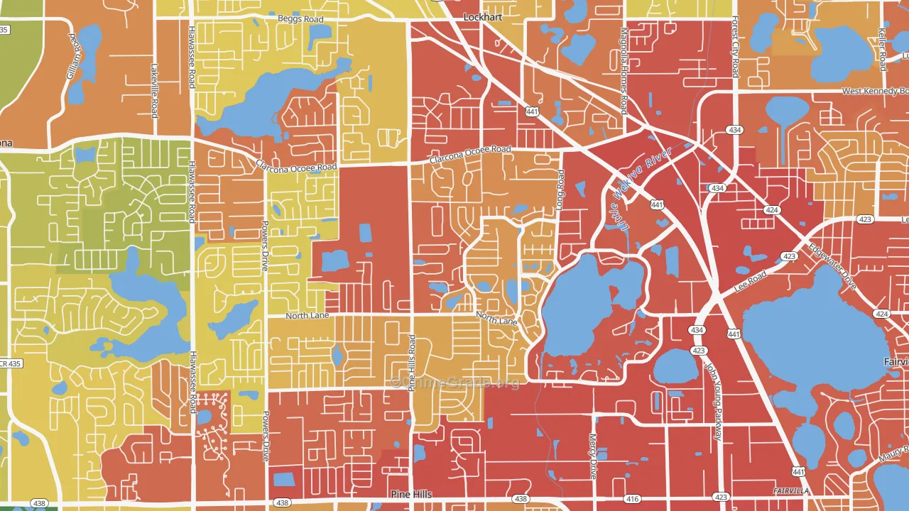 Rosemont North, Orlando, FL Map of Robbery Rates