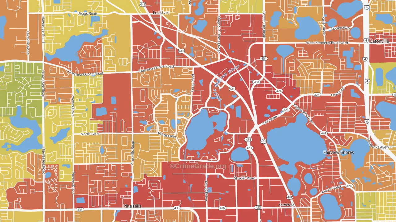 Rosemont, Orlando, FL Map of Robbery Rates