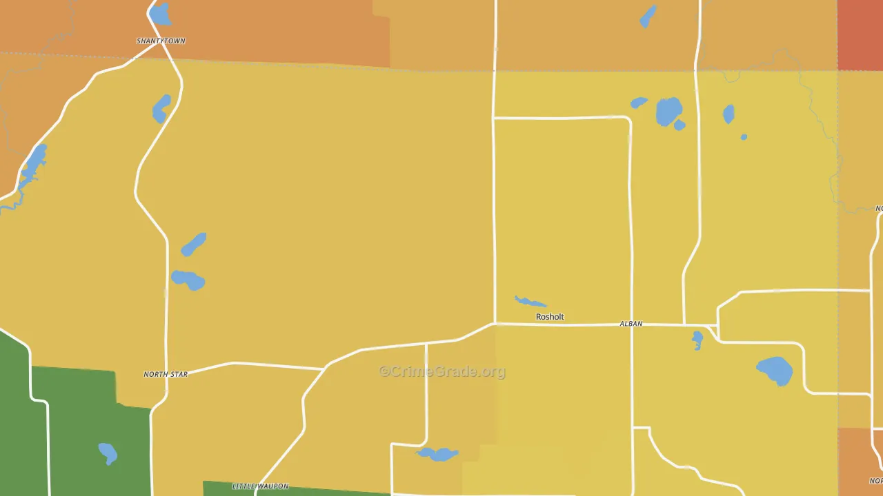 Rosholt, WI Map of Robbery Rates