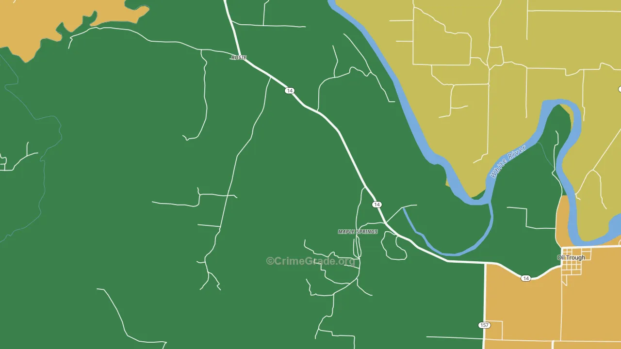 Rosie, AR Map of Robbery Rates