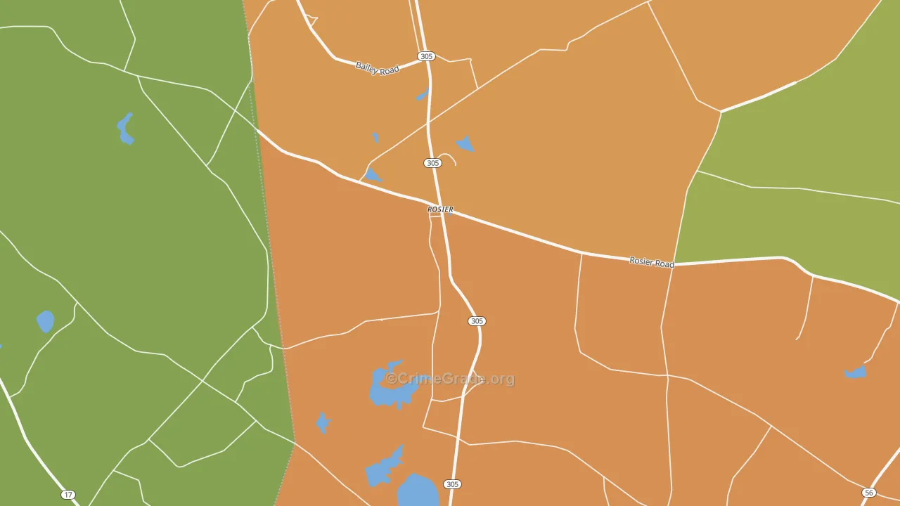 Rosier, GA Map of Robbery Rates