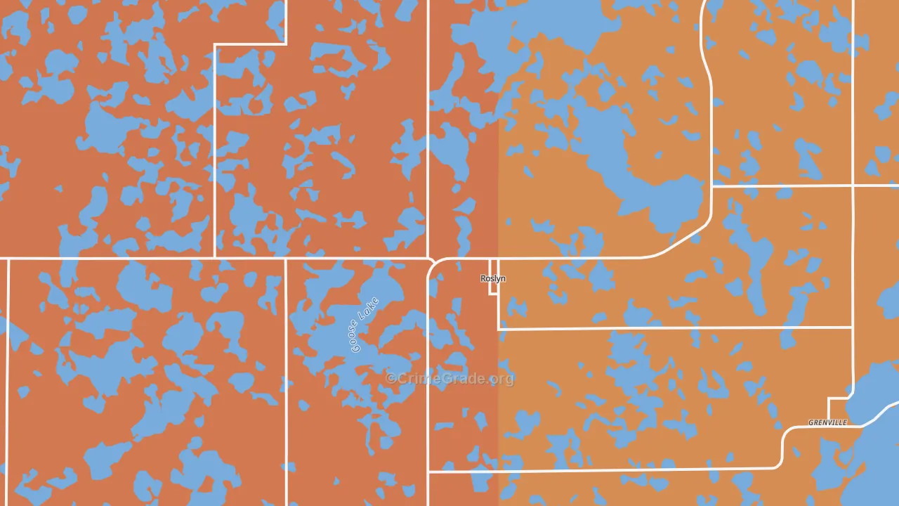 Roslyn, SD Map of Robbery Rates